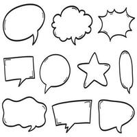 Hand drawn set of speech bubbles isolated . Doodle set element. Vector illustration.