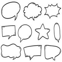 Hand drawn set of speech bubbles isolated . Doodle set element. Vector illustration.