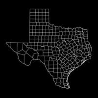 Texas estado mapa con condados vector ilustración.