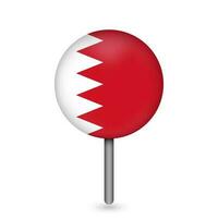 Map pointer with contry Bahrain. Bahrain flag. Vector illustration.