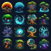 background game magic tree ai generated photo