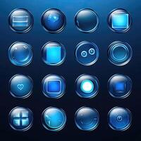 symbol blue glass button ai generated photo