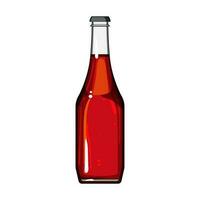 container glass bottle soda cartoon vector illustration