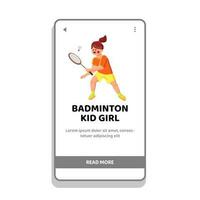 activity badminton kid girl vector