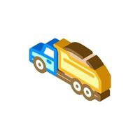 gravel truck civil engineer isometric icon vector illustration