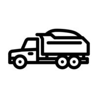 grava camión civil ingeniero línea icono vector ilustración