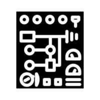 control panel tool work glyph icon vector illustration