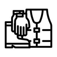 protective clothing tool work line icon vector illustration