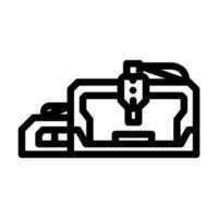 cnc máquina herramienta trabajo línea icono vector ilustración