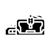 cnc machine tool work glyph icon vector illustration