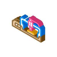 cnc machine tool work isometric icon vector illustration