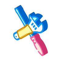 screwdriver and wrench tool work isometric icon vector illustration