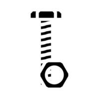 nut and bolt tool work glyph icon vector illustration