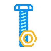 nut and bolt tool work color icon vector illustration