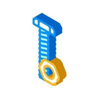 nut and bolt tool work isometric icon vector illustration