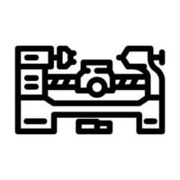 lathe tool work line icon vector illustration