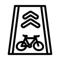 bicicleta carril ambiental línea icono vector ilustración