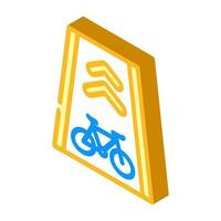 bicicleta carril ambiental isométrica icono vector ilustración