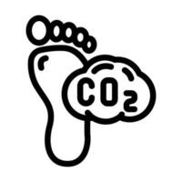carbón huella ambiental línea icono vector ilustración