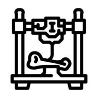 3d printed bones future technology line icon vector illustration
