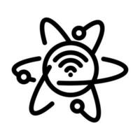 quantum internet future technology line icon vector illustration