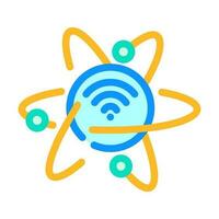 quantum internet future technology color icon vector illustration