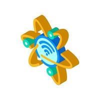 quantum internet future technology isometric icon vector illustration