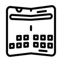 foldable electronics future technology line icon vector illustration