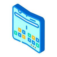 foldable electronics future technology isometric icon vector illustration