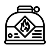 estufa combustible alpinismo aventuras línea icono vector ilustración