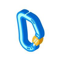 locking carabiner mountaineering adventure isometric icon vector illustration