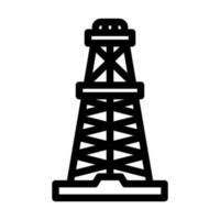 oil derrick petroleum engineer line icon vector illustration