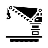 oil rig crane petroleum engineer glyph icon vector illustration