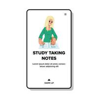 writing study taking notes vector