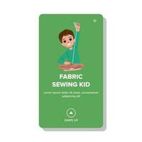 hilo tela de coser niño vector
