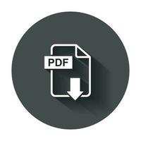 pdf descargar vector icono. sencillo plano pictograma para negocio, marketing, Internet concepto. vector ilustración con largo sombra.