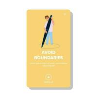 person avoid boundaries vector