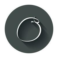 Hand drawn scribble circle. Vector element. Illustration with long shadow.