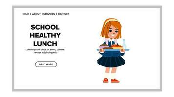 apple school healthy lunch vector