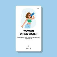 glass woman drink water vector