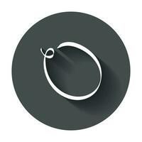 Hand drawn scribble circle. Vector element. Illustration with long shadow.