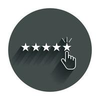 Customer reviews, rating, user feedback concept vector icon. Flat illustration with long shadow.