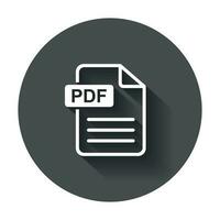 pdf descargar vector icono. sencillo plano pictograma para negocio, marketing, Internet concepto. vector ilustración con largo sombra.