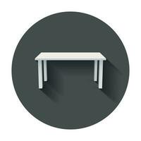 Vector table for object presentation. Empty white top table with long shadow.