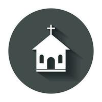 Church sanctuary vector illustration icon. Simple flat pictogram for business, marketing, mobile app, internet with long shadow.