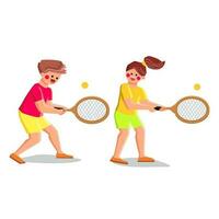 juego niño tenis vector