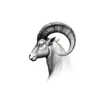 sheep ram horn ai generated photo