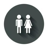 Vector man and woman icon. Modern flat pictogram. Simple flat symbol with long shadow.