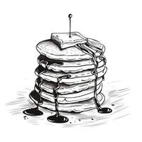 syrup stack of pancakes ai generated photo