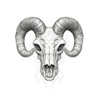 head skull ram horn ai generated photo